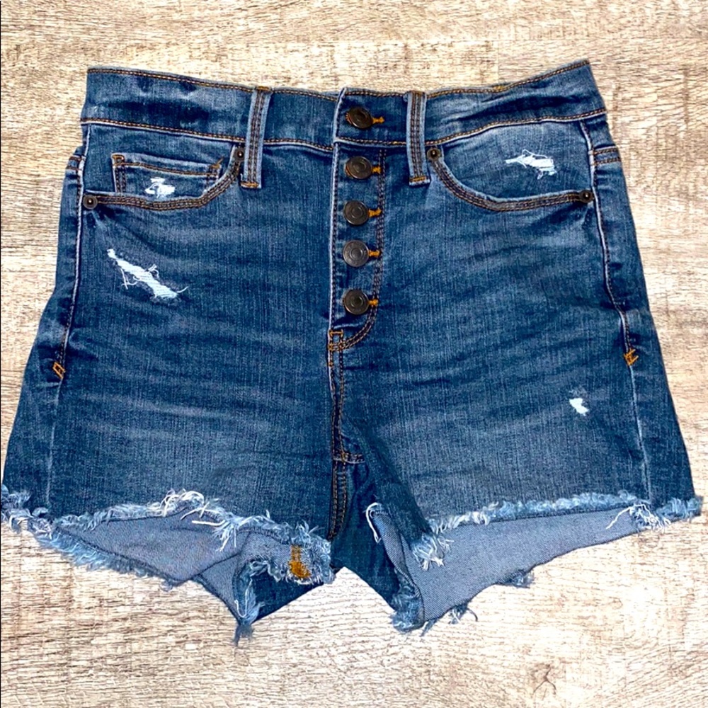 High waisted denim shorts